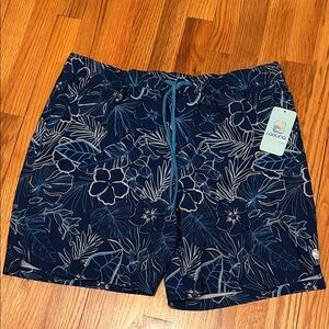 Men's Blue Floral Swim Shorts